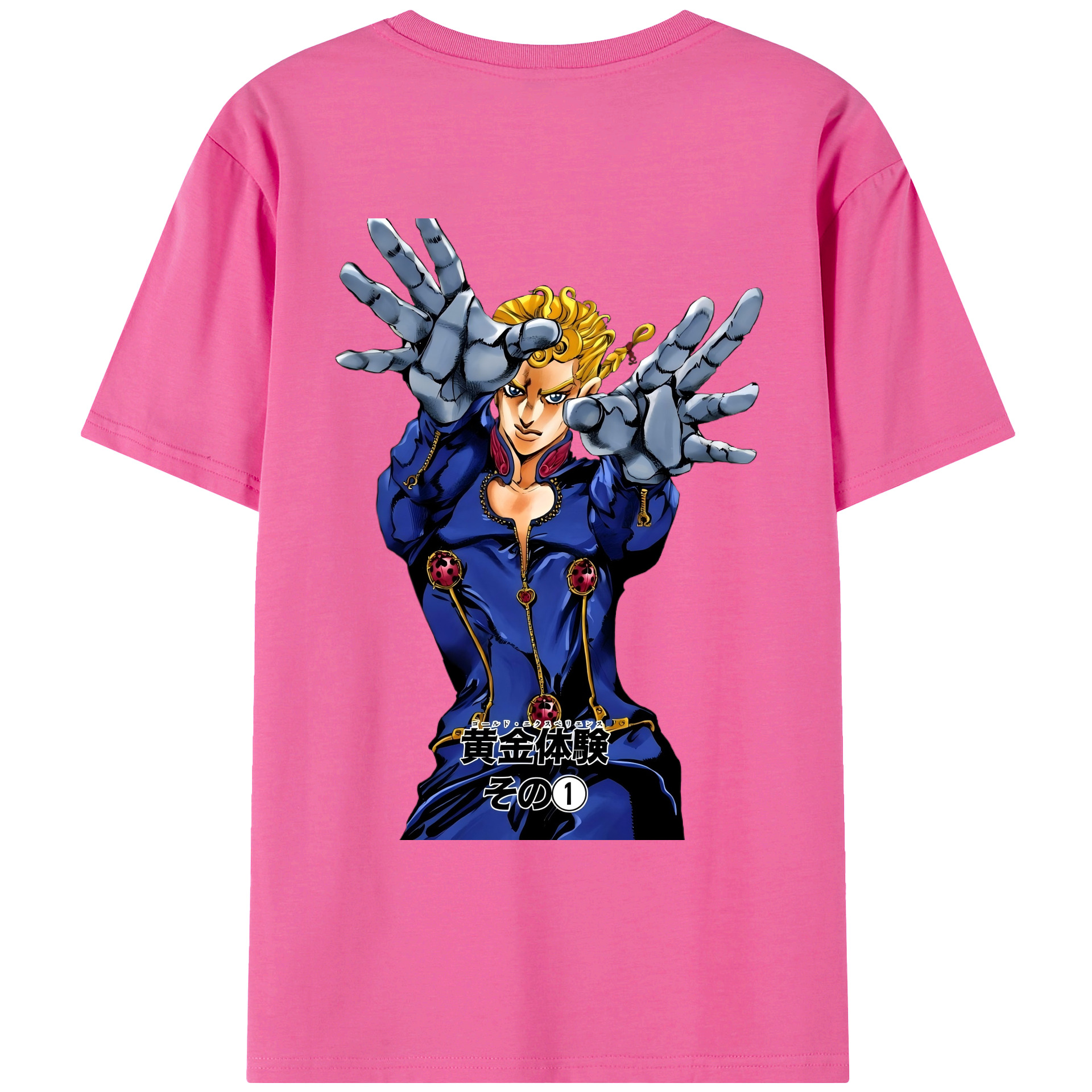 （画像用） ジョジョの奇妙な冒険 ジョルノ?ジョバァーナ JoJo's Bizarre Adventure Giorno Giovanna レディース半袖Tシャツ(バックプリント)